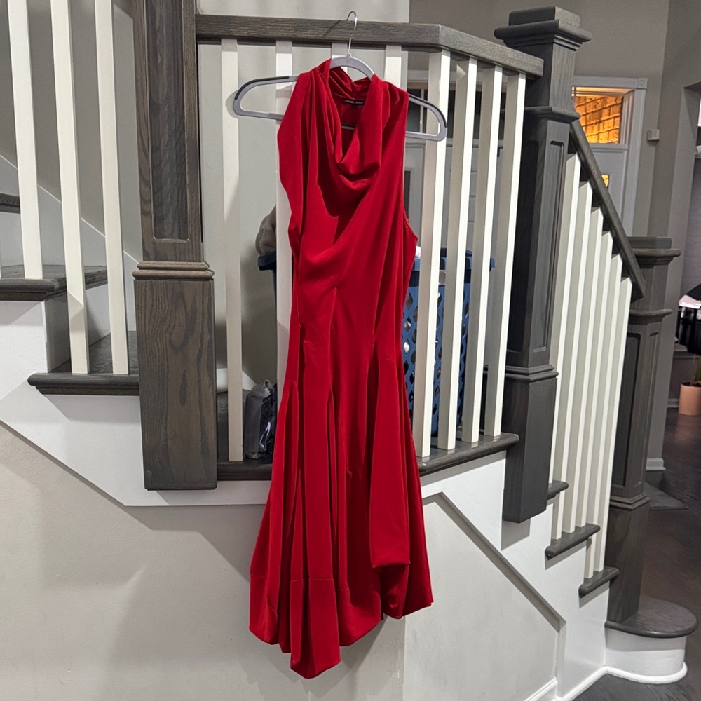 Samuel Dong Scarlet Backless Dress